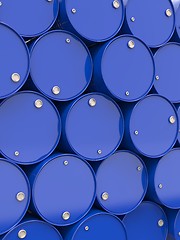 Image showing Oil Barrels Stacked Up.
