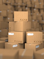 Image showing Stacks of Cardboard Boxes.