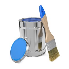 Image showing Paint Can and Paintbrush.