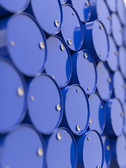 Image showing Oil Barrels Stacked Up.