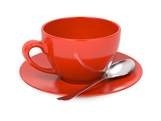 Image showing Cup with Spoon and Saucer.