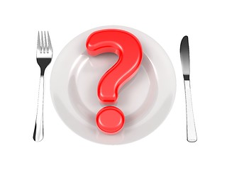 Image showing Question Mark on Plate.