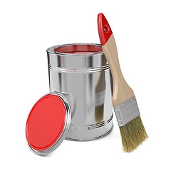 Image showing Paint Can and Paintbrush.