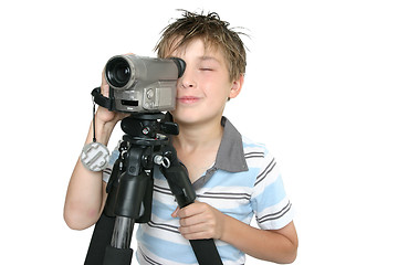 Image showing Shooting video with tripod