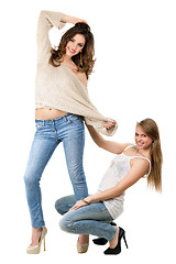 Image showing Playful young women