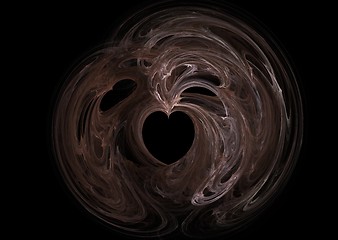 Image showing Heart shape brown fractal