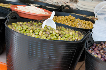 Image showing Different sorts of olives