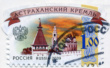 Image showing RUSSIA- CIRCA 2009: A stamp printed in Russia shows Kremlin in A
