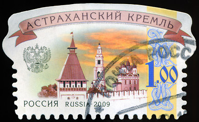 Image showing RUSSIA- CIRCA 2009: A stamp printed in Russia shows Kremlin in A