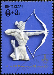 Image showing USSR - CIRCA 1977: A stamp, printed in Russia, XXII Olympic game