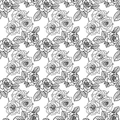 Image showing Seamless wallpaper with rose flowers