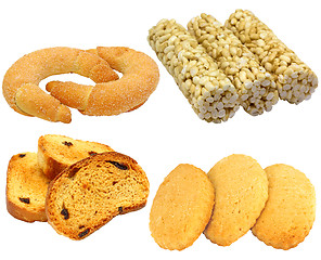 Image showing Set of cookies of the various form on a white background