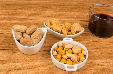 Image showing Wine and snacks