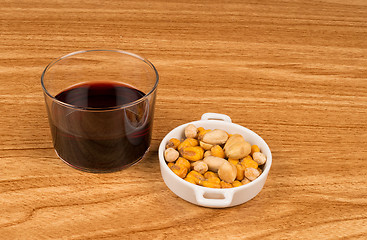 Image showing Wine and nuts