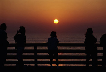 Image showing Pier at sunset
