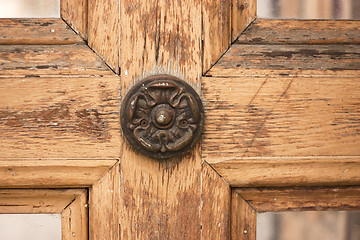 Image showing decorative wooden door