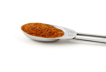 Image showing Chinese five spice measured in a metal teaspoon