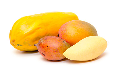 Image showing Fresh Papaya and Mango