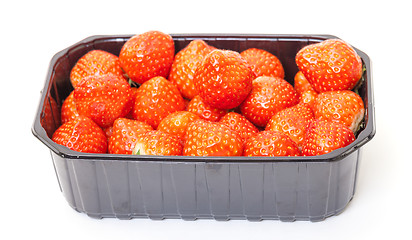 Image showing Fresh Strawberries in a Plastic Container