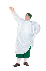 Image showing Funny fat man wearing German Bavarian clothes