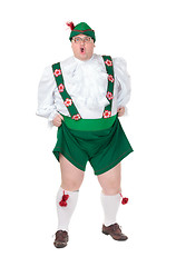 Image showing Funny fat man wearing German Bavarian clothes