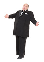 Image showing Very overweight cheerful businessman