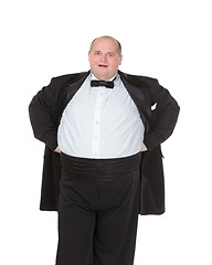 Image showing Very overweight cheerful businessman