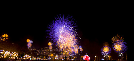 Image showing Multicolor Firework in a night sky