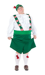 Image showing Funny fat man wearing German Bavarian clothes