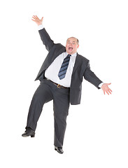 Image showing Very overweight cheerful businessman