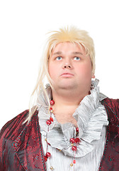 Image showing Overweight entertainer or disillusioned drag queen