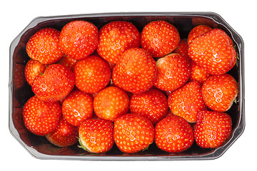 Image showing Fresh Strawberries in a Plastic Container