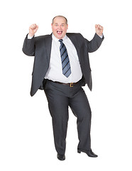 Image showing Very overweight cheerful businessman