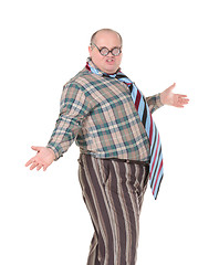 Image showing Obese man with an outrageous fashion sense