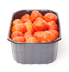 Image showing Fresh Strawberries in a Plastic Container