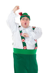 Image showing Funny fat man wearing German Bavarian clothes