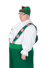 Image showing Funny fat man wearing German Bavarian clothes