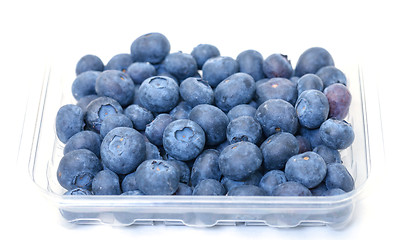 Image showing Fresh Blueberries in Plastic Container