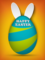 Image showing Happy Easter Rabbit Bunny on Orange Background