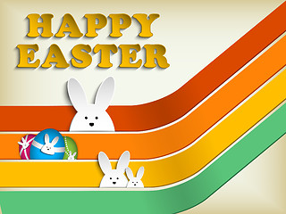 Image showing Happy Easter Rabbit Bunny on Retro Background