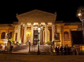 Image showing Theatre Massimo by night