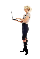 Image showing elegant businesswoman with laptop