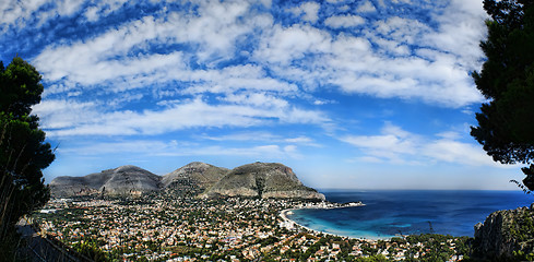 Image showing Panoramic view of the mondello's gulf