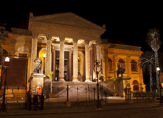 Image showing Theatre Massimo by night.Palermo