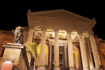 Image showing Theatre Massimo by night.Palermo