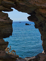 Image showing the sea beyond the rocks