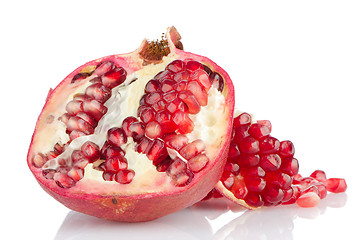 Image showing Half pomegranate fruit