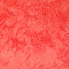 Image showing Red floral leather pattern 