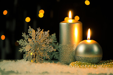 Image showing Christmas candles