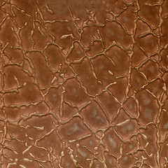 Image showing Brown leather texture closeup